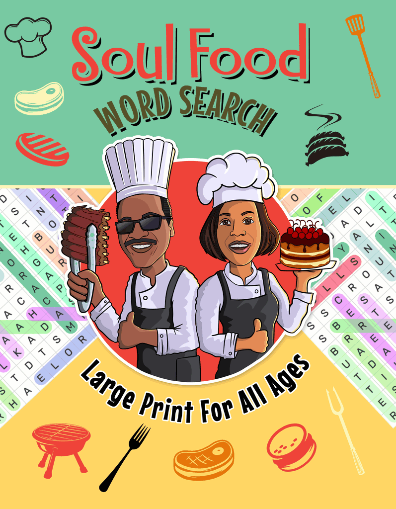 Take a trip down memory Lane with mouthwatering dishes, delicious desserts, and a whole lot of love coming from the kitchen! Perfect for all ages, the Soul Food Word Search is an entertaining and relaxing way to learn more about Black African American culture while keeping your brain fit.